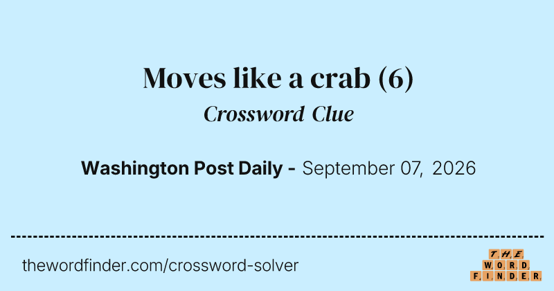 Moves like a crab crossword clue image