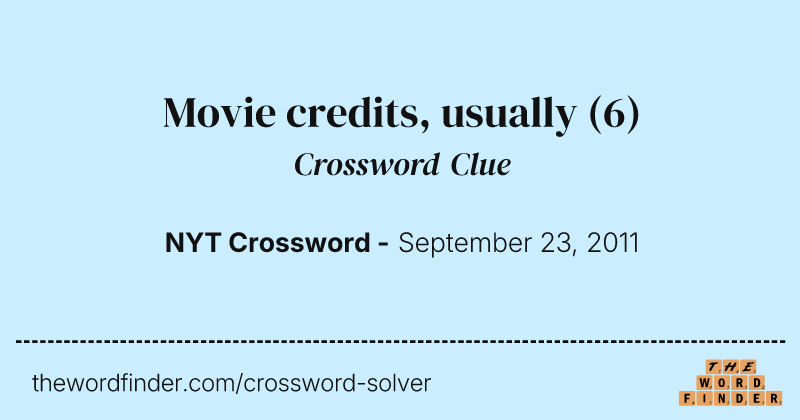Movie credits, usually crossword clue image