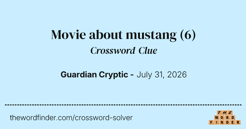 Movie about mustang crossword clue image