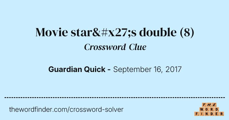 Movie star's double crossword clue image