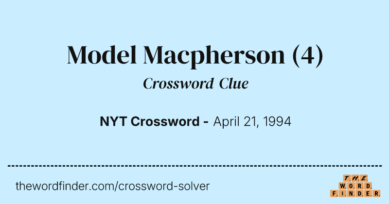 Model Macpherson crossword clue image