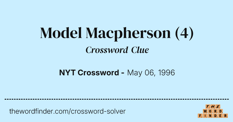 Model Macpherson crossword clue image