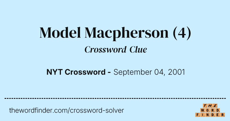 Model Macpherson crossword clue image