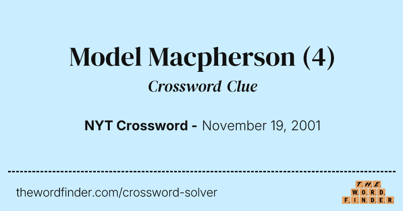 Model Macpherson crossword clue image