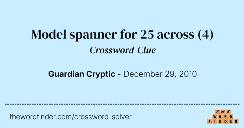 Model spanner for 25 across crossword clue image