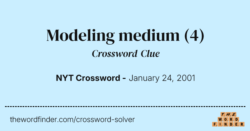 Modeling medium crossword clue image