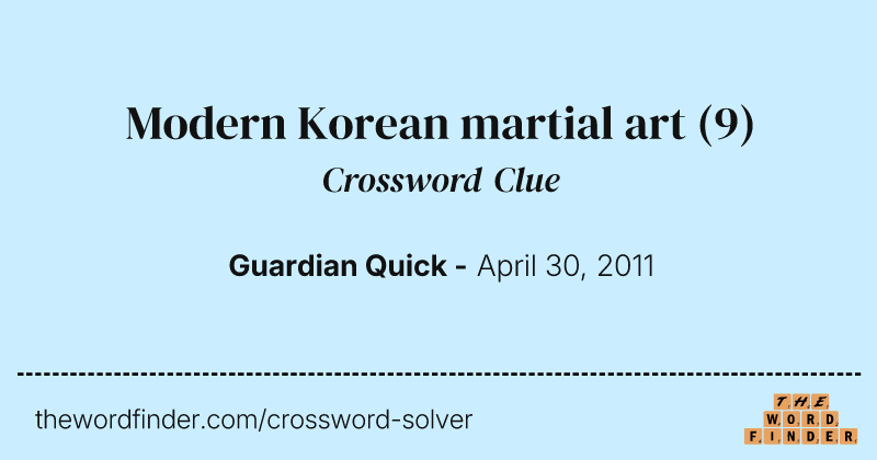 Modern Korean martial art crossword clue image