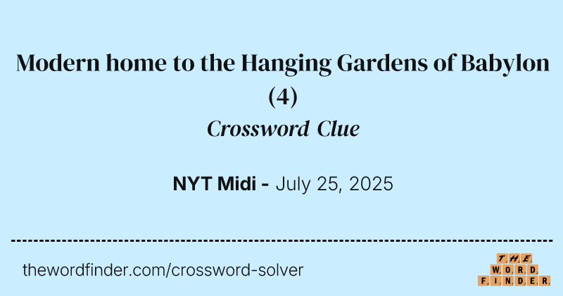 Modern home to the Hanging Gardens of Babylon crossword clue image