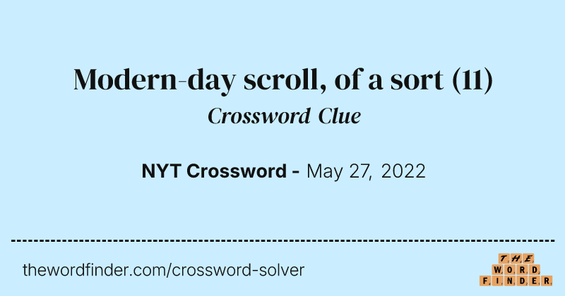 Modern-day scroll, of a sort crossword clue image