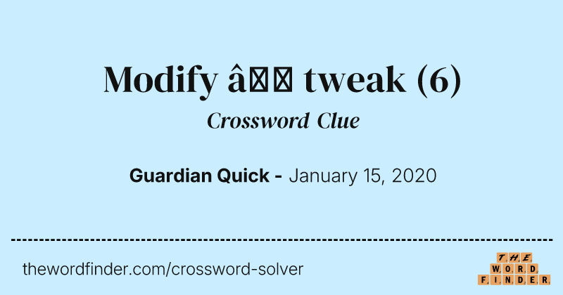 Modify — tweak crossword clue image