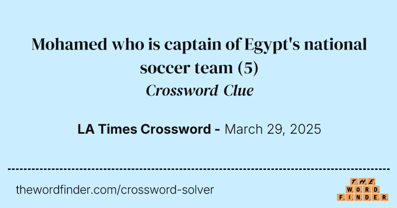 Mohamed who is captain of Egypt's national soccer team crossword clue image