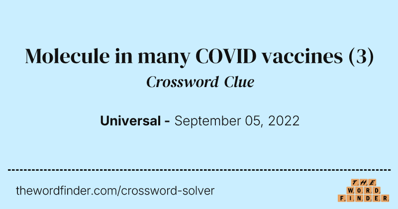 Molecule in many COVID vaccines crossword clue image