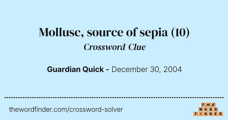 Mollusc, source of sepia crossword clue image