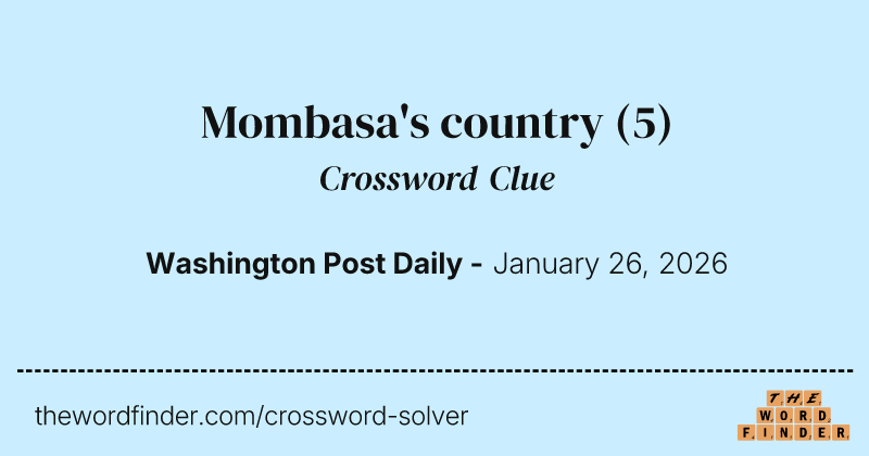 Mombasa's country crossword clue image