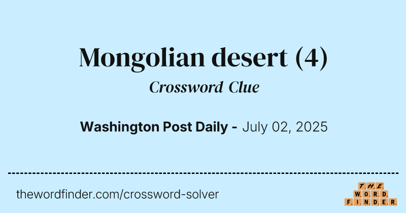 Mongolian desert crossword clue image