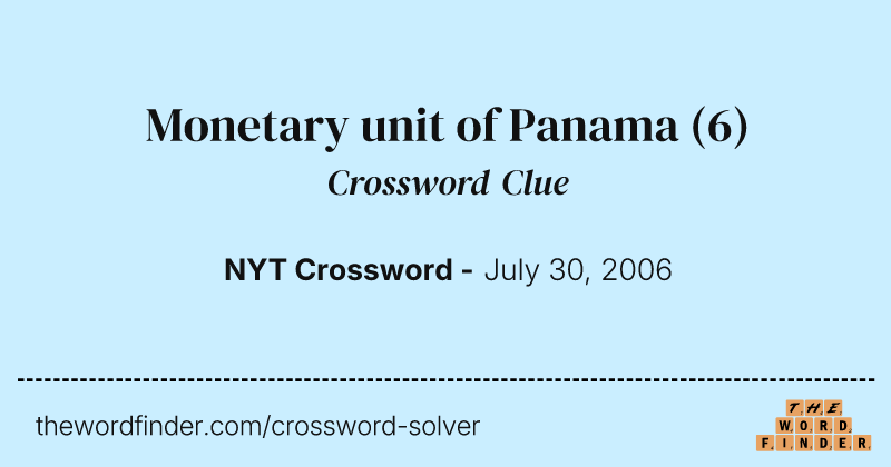 Monetary unit of Panama crossword clue image
