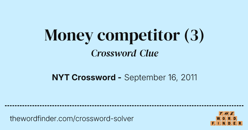 Money competitor crossword clue image