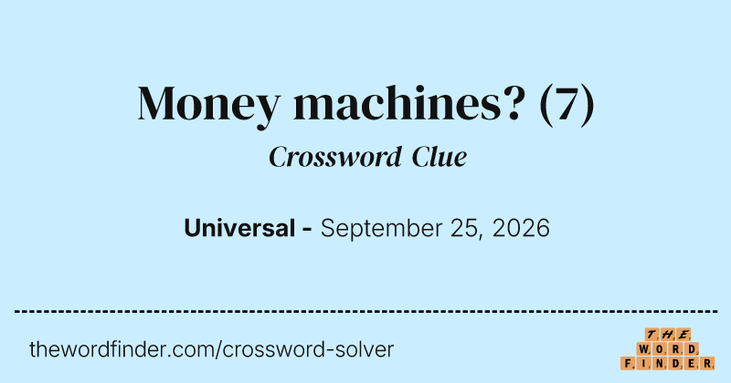 Money machines? crossword clue image