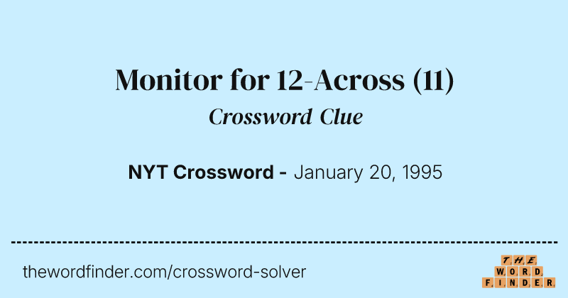 Monitor for 12-Across crossword clue image