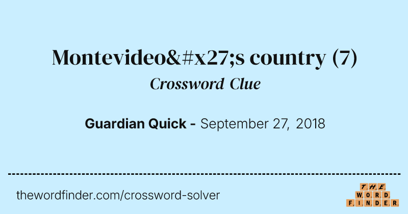 Montevideo's country crossword clue image