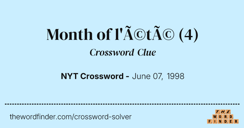 Month of l'été crossword clue image