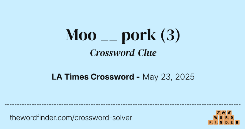Moo __ pork crossword clue image