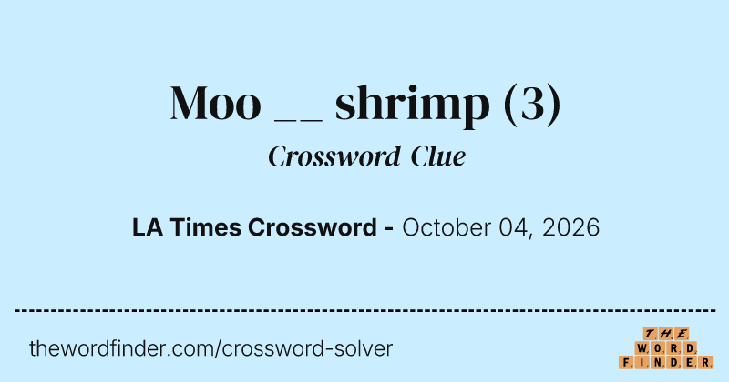 Moo __ shrimp crossword clue image