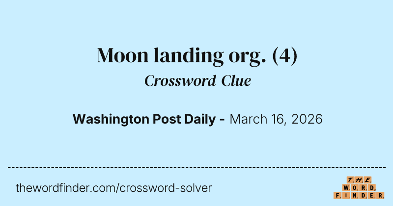 Moon landing org. crossword clue image