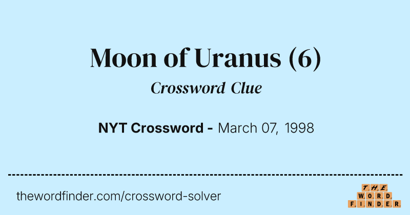 Moon of Uranus crossword clue image