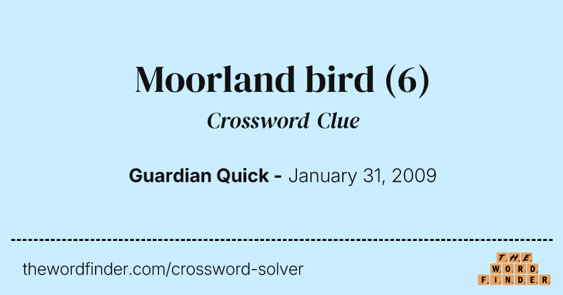 Moorland bird crossword clue image