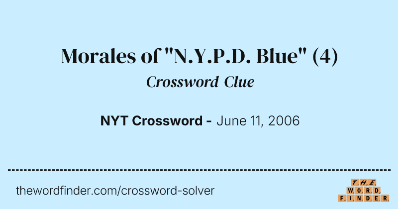 Morales of "N.Y.P.D. Blue" crossword clue image