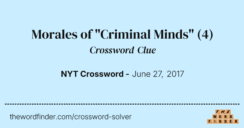 Morales of "Criminal Minds" crossword clue image