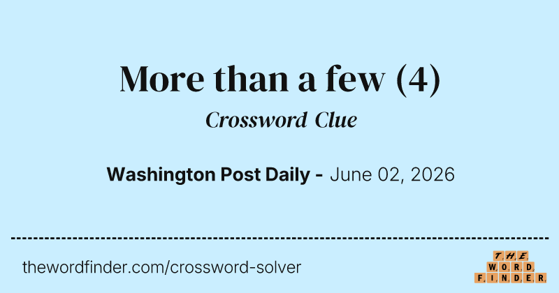 More than a few crossword clue image