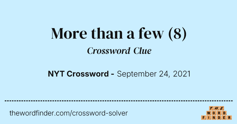 More than a few crossword clue image