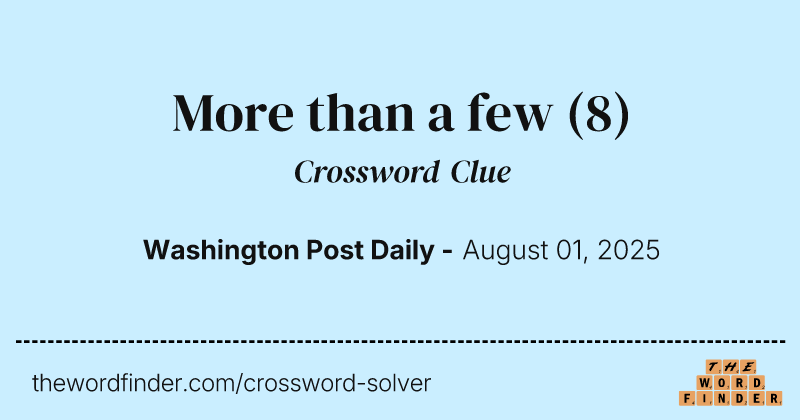 More than a few crossword clue image
