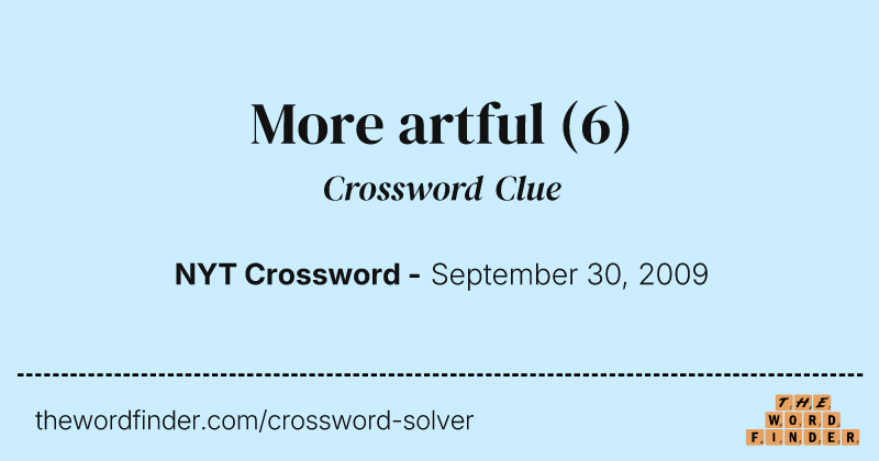 More artful crossword clue image
