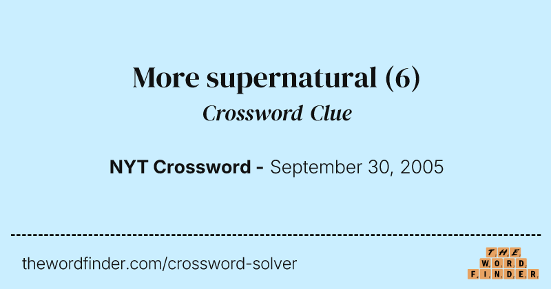 More supernatural crossword clue image