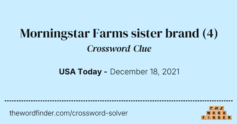Morningstar Farms sister brand crossword clue image
