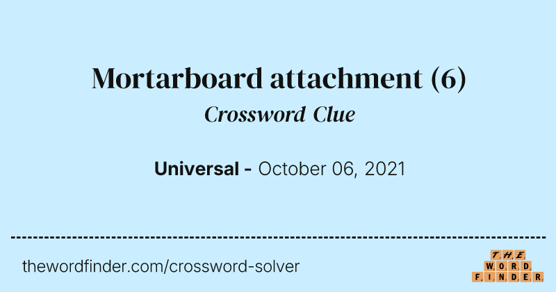 Mortarboard attachment crossword clue image