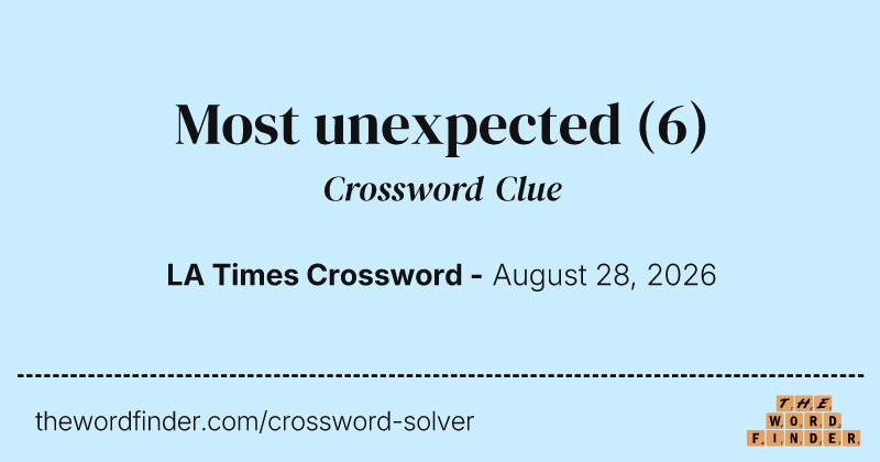 Most unexpected crossword clue image