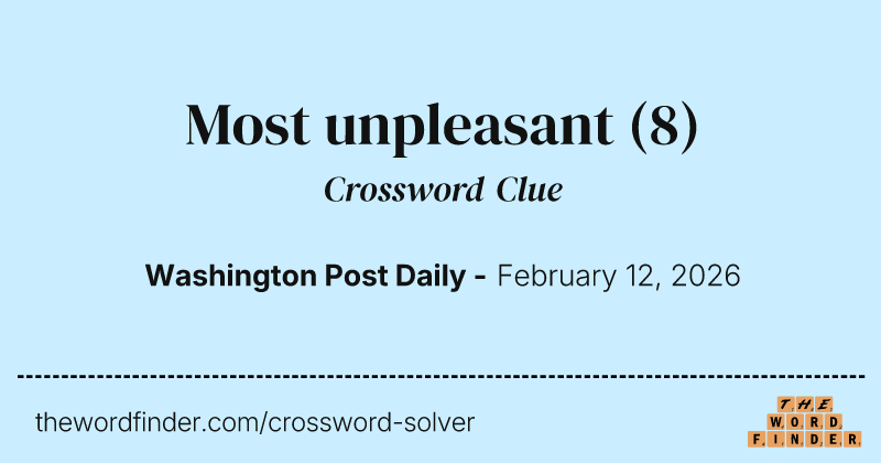 Most unpleasant crossword clue image