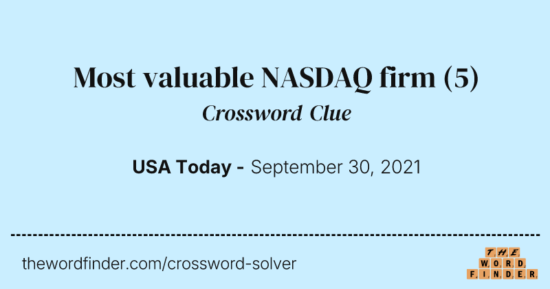 Most valuable NASDAQ firm crossword clue image