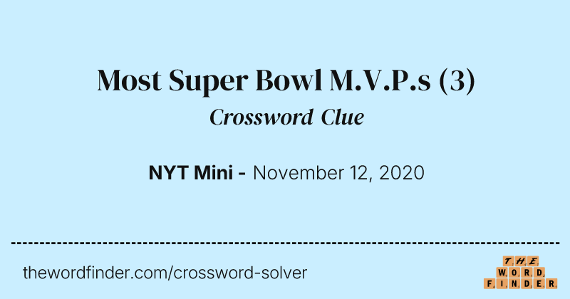 Most Super Bowl M.V.P.s crossword clue image