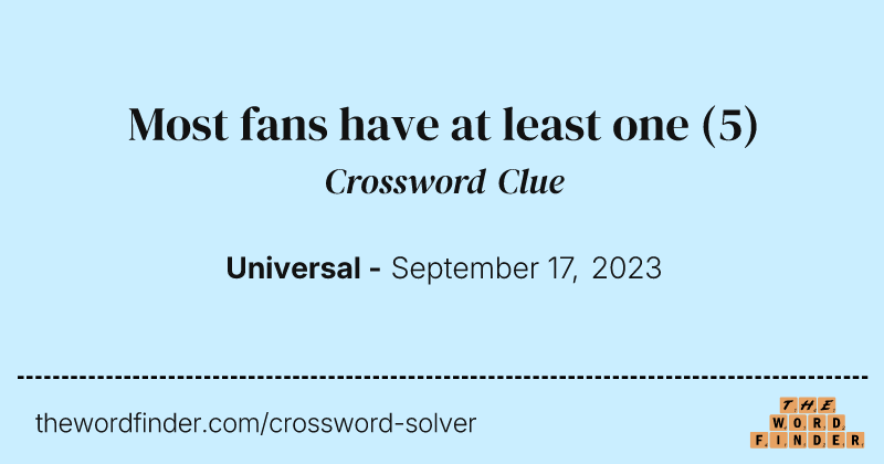 Most fans have at least one crossword clue image