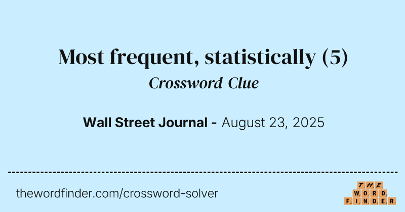 Most frequent, statistically crossword clue image