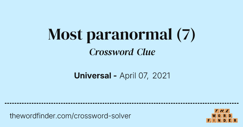 Most paranormal crossword clue image