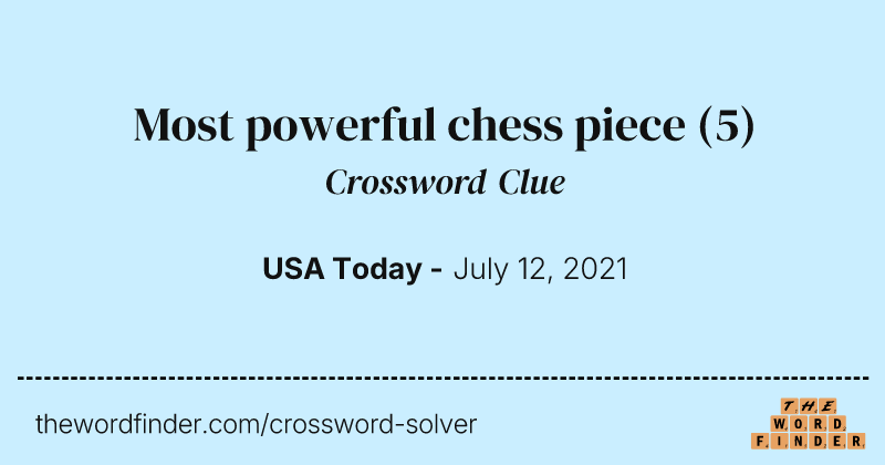 Most powerful chess piece crossword clue image