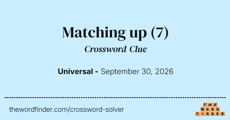 Matching up crossword clue image