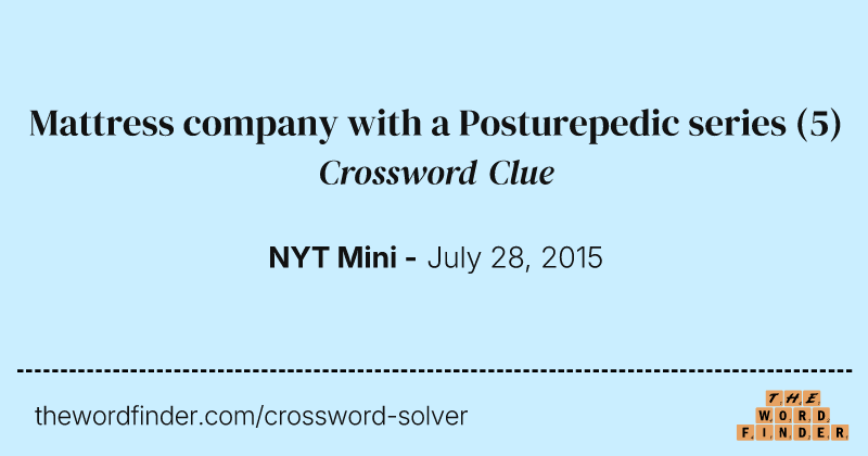 Mattress company with a Posturepedic series crossword clue image