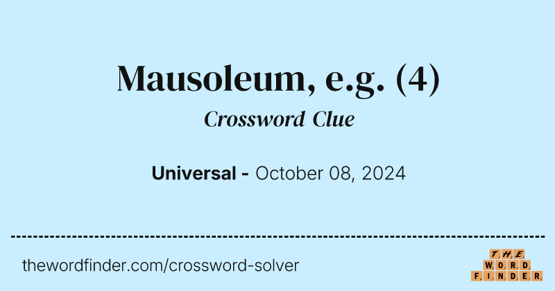 Mausoleum, e.g. crossword clue image